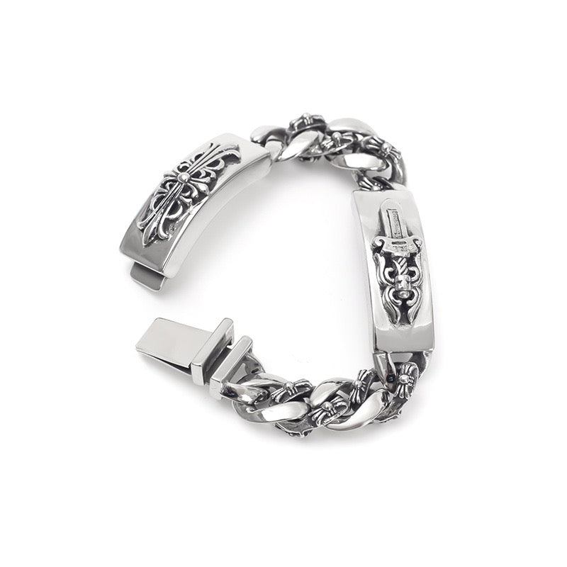 Dagger Cross Double Link Bracelet 