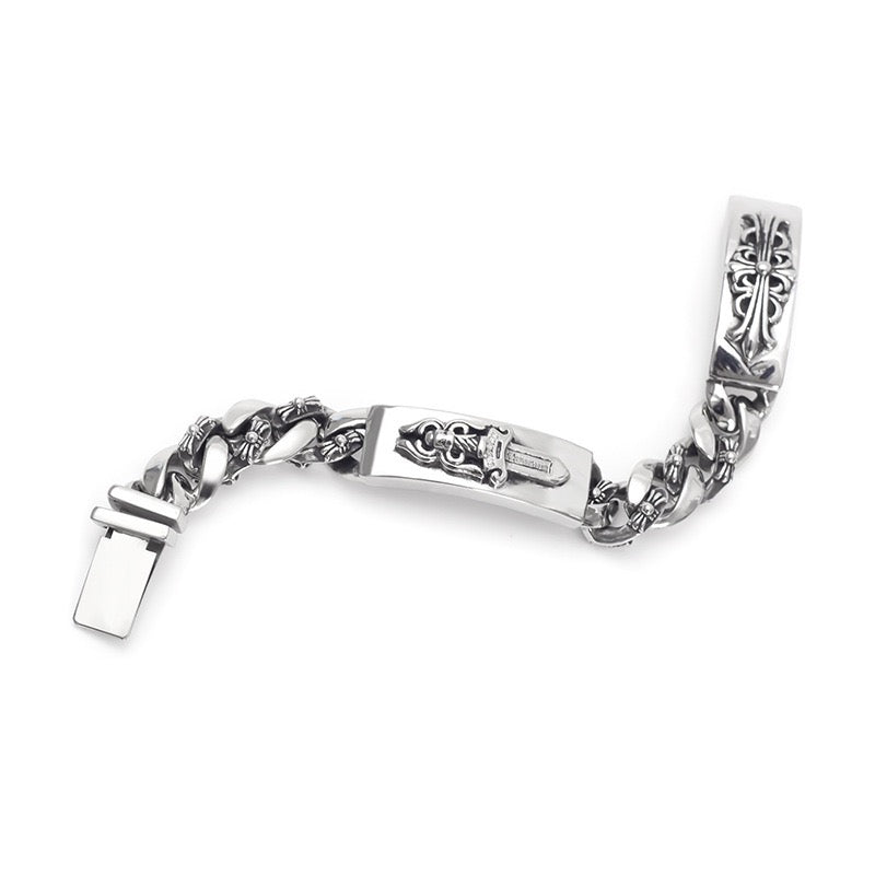Dagger Cross Double Link Bracelet 