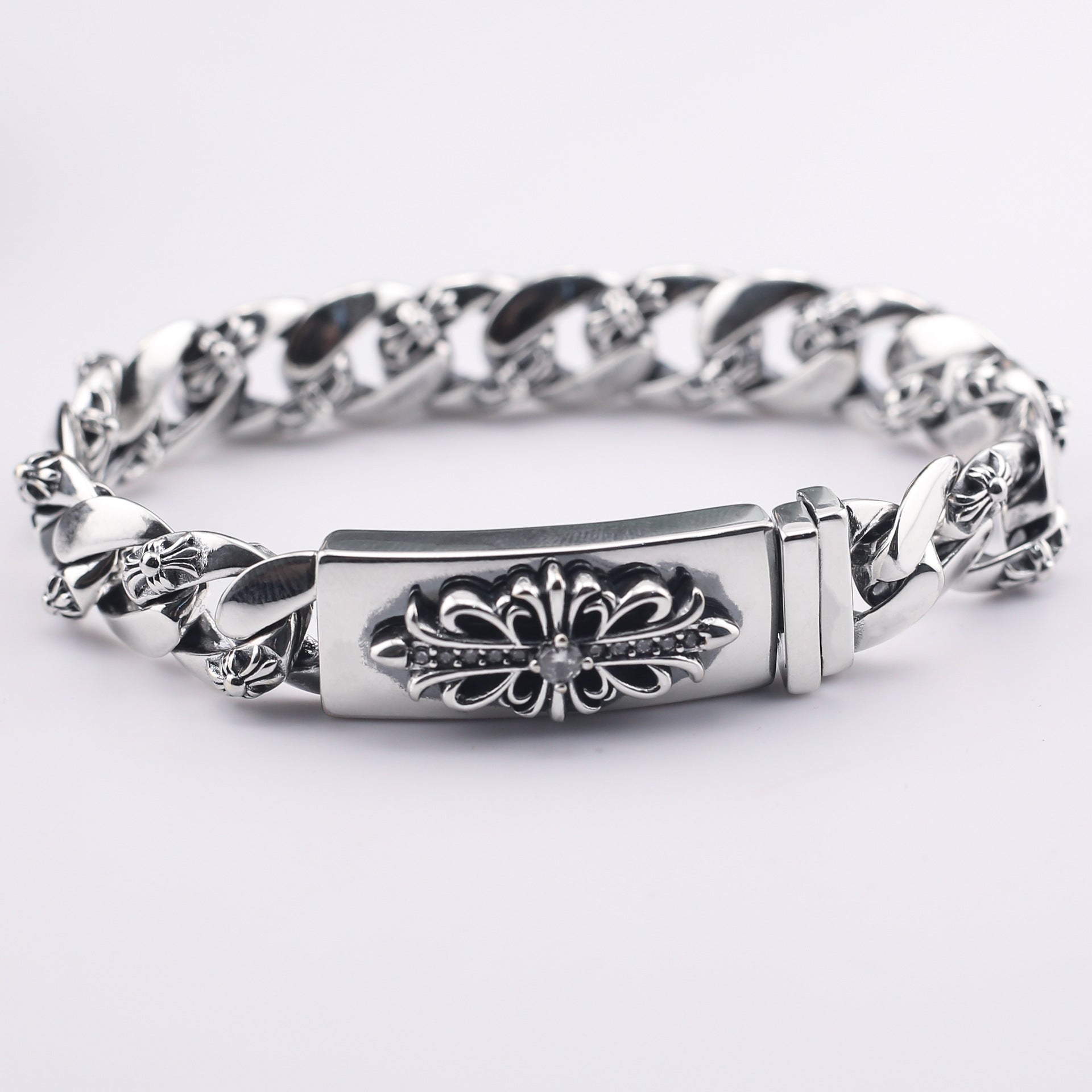  Floral Cross Diamond Bracelet 