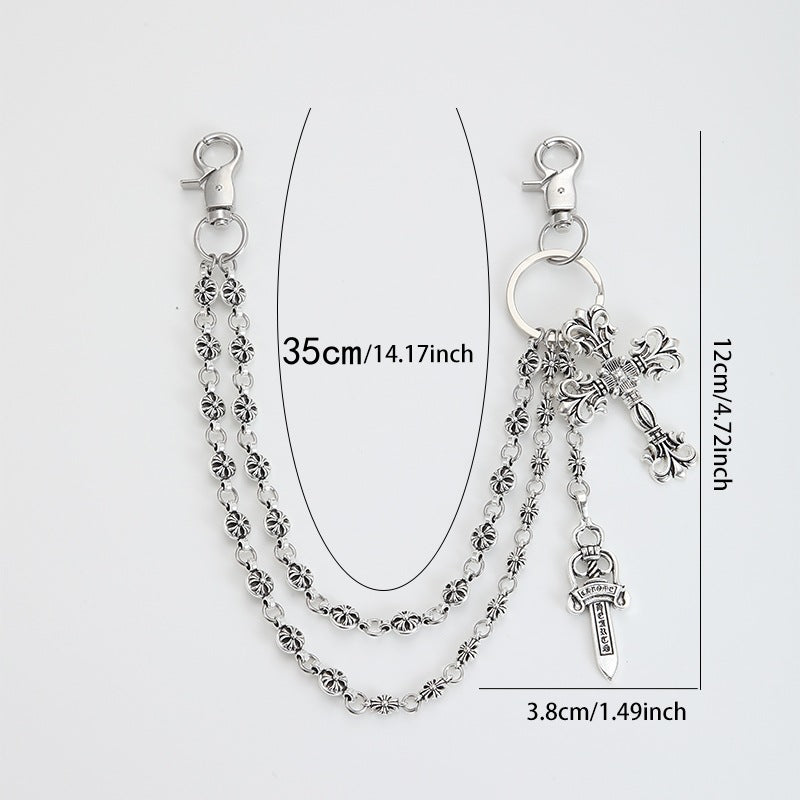 \Double-Layer Cross Retro Trouse Chain