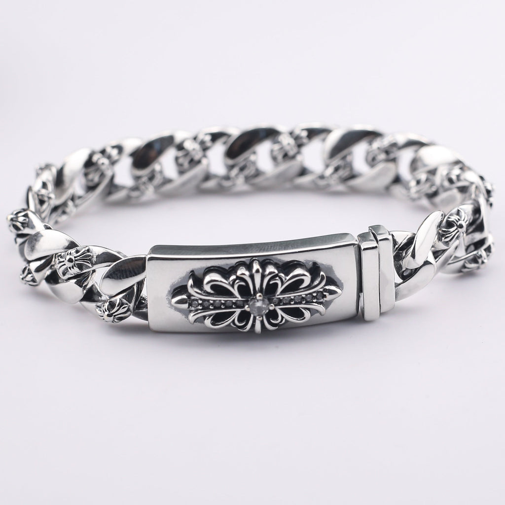  Floral Cross Diamond Bracelet 