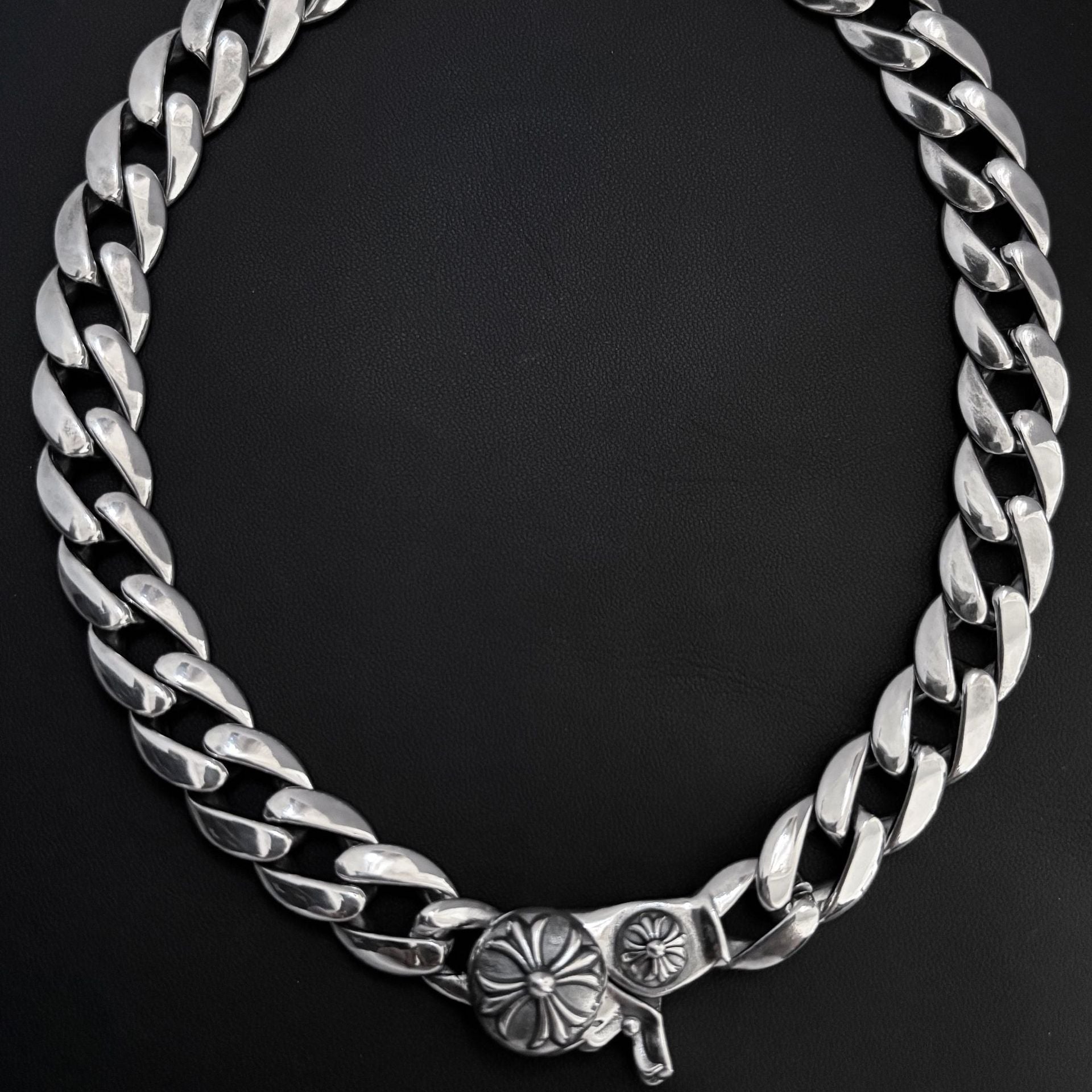 Thick Sword Cross Flower Hip-Hop Necklace