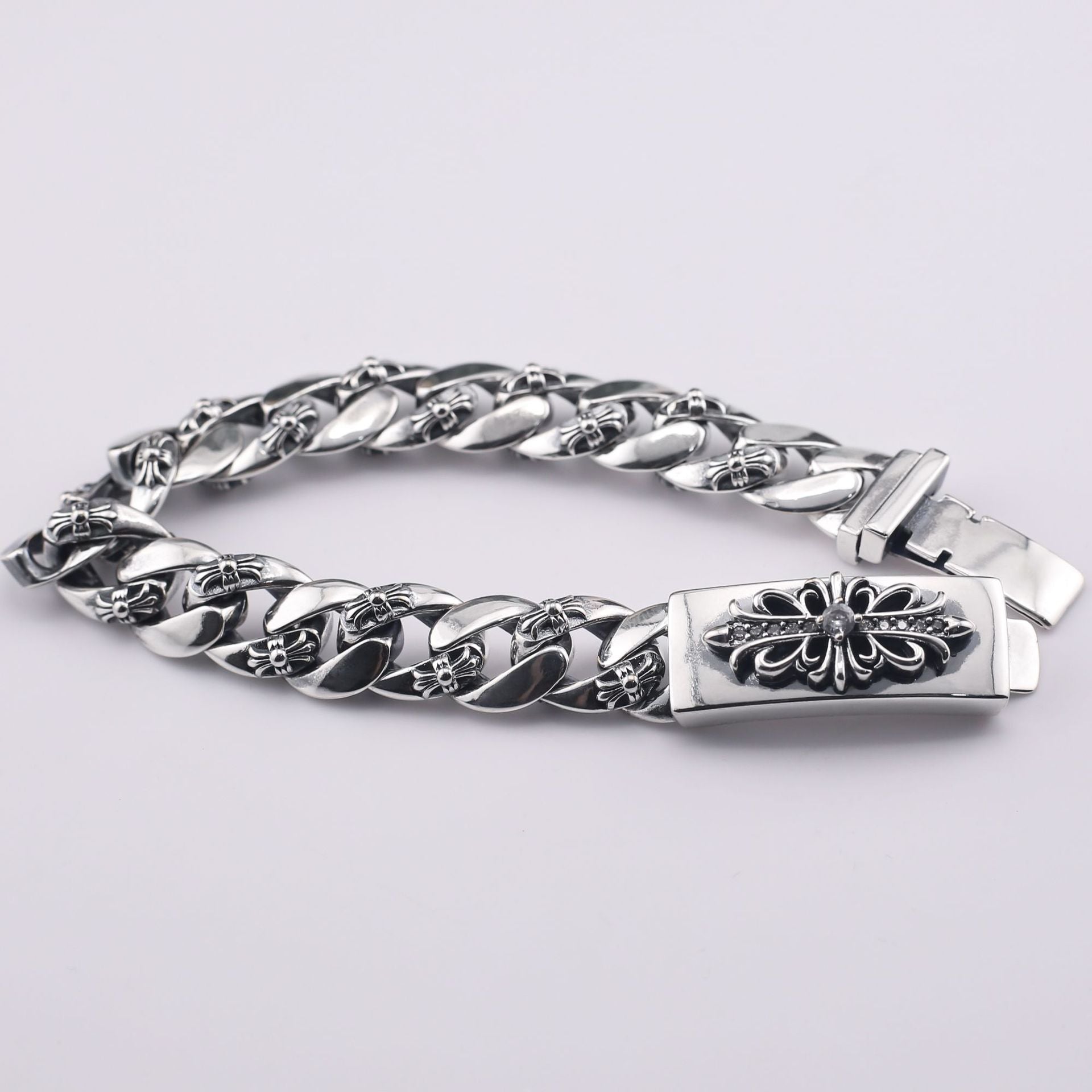  Floral Cross Diamond Bracelet 