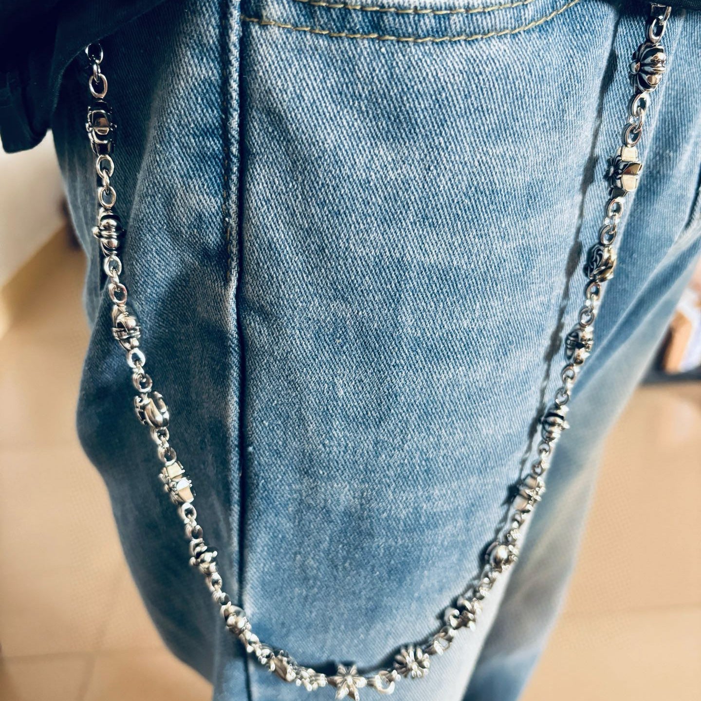 Anchor Cross Flower Love Six-Pointed Star Trouser Chain