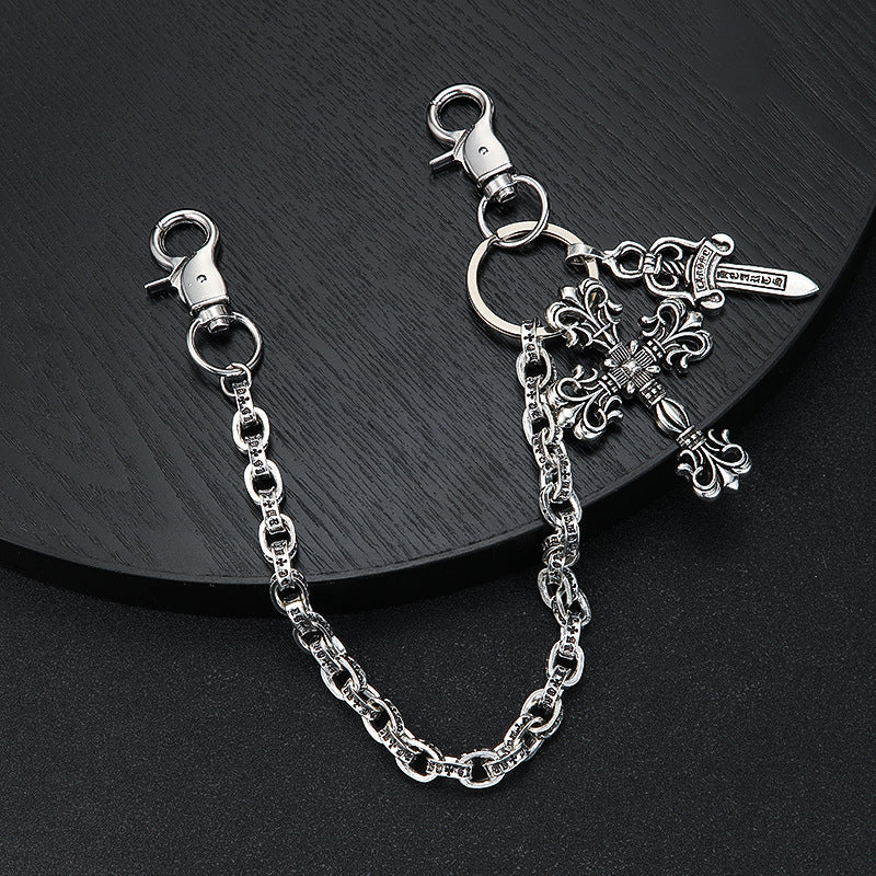 Cross-Connected Big Sword Hip-Hop Trouser Chain