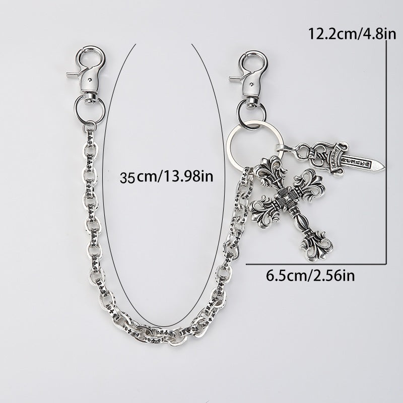 Cross-Connected Big Sword Hip-Hop Trouser Chain