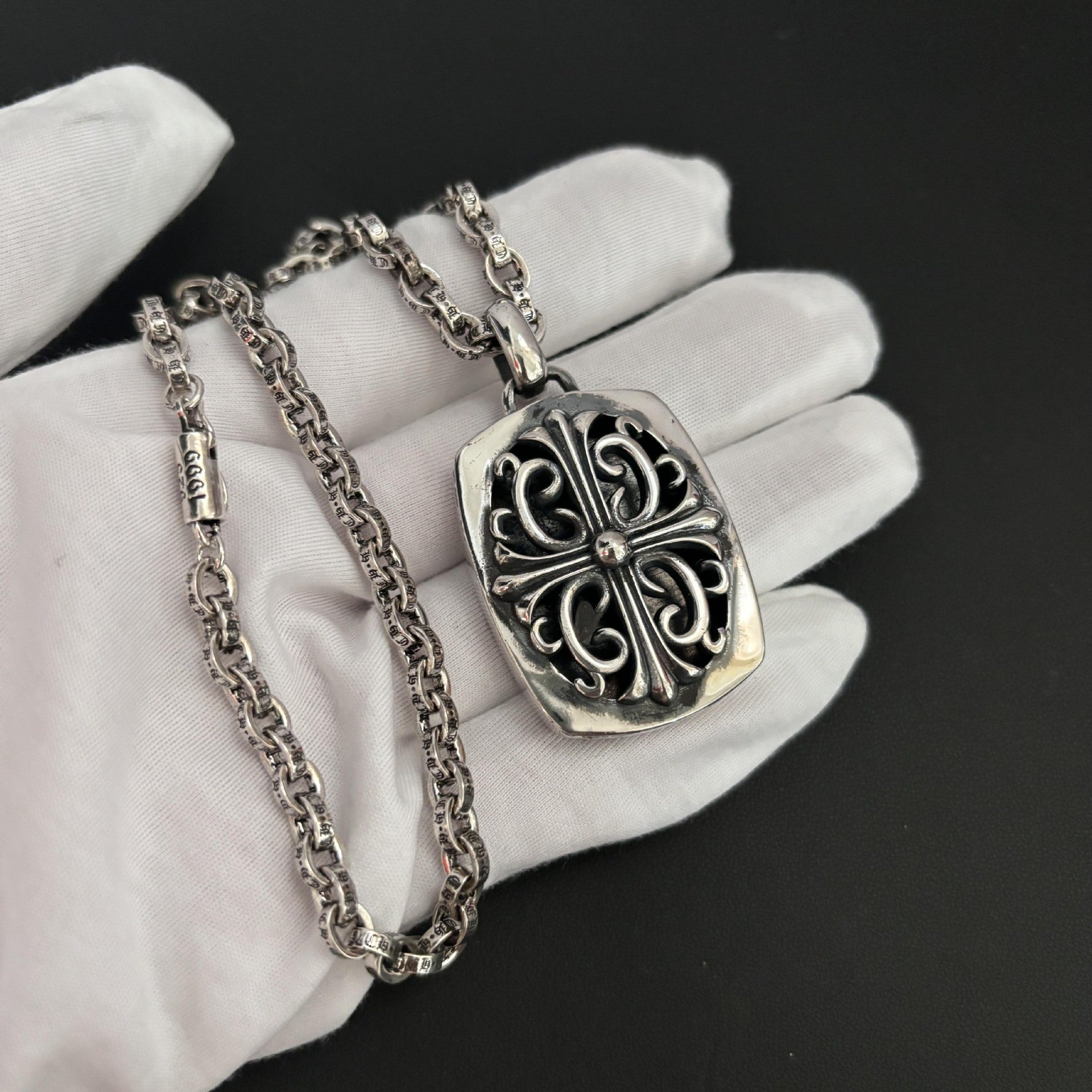 Crusader Flower Square Pendant