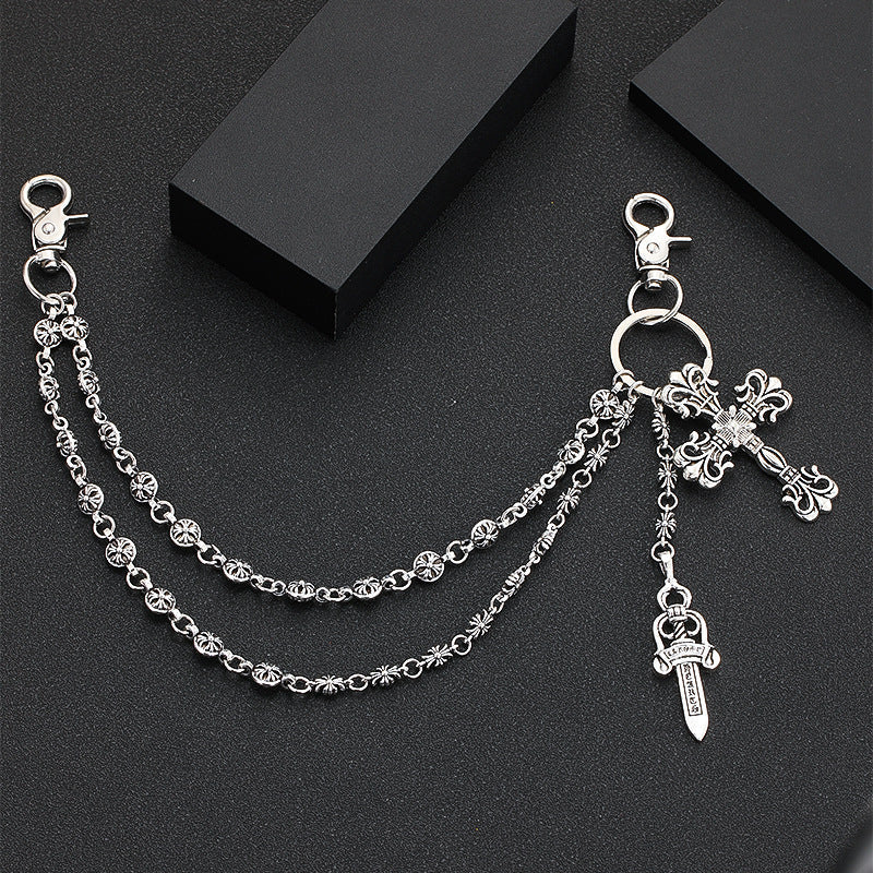 \Double-Layer Cross Retro Trouse Chain