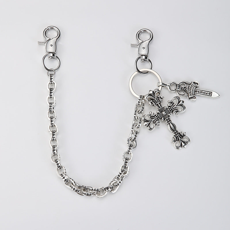 Cross-Connected Big Sword Hip-Hop Trouser Chain