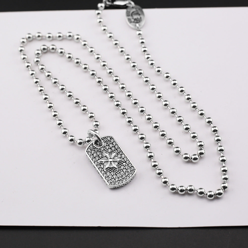 Six-Pointed Star Sword Inlaid with Diamonds Pendant