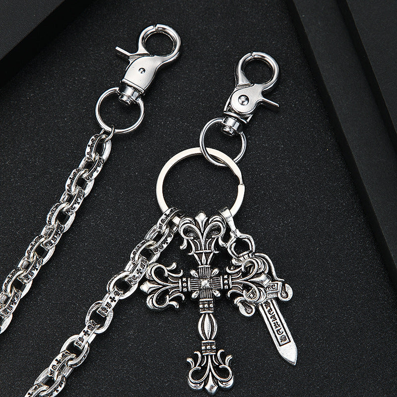 Cross-Connected Big Sword Hip-Hop Trouser Chain