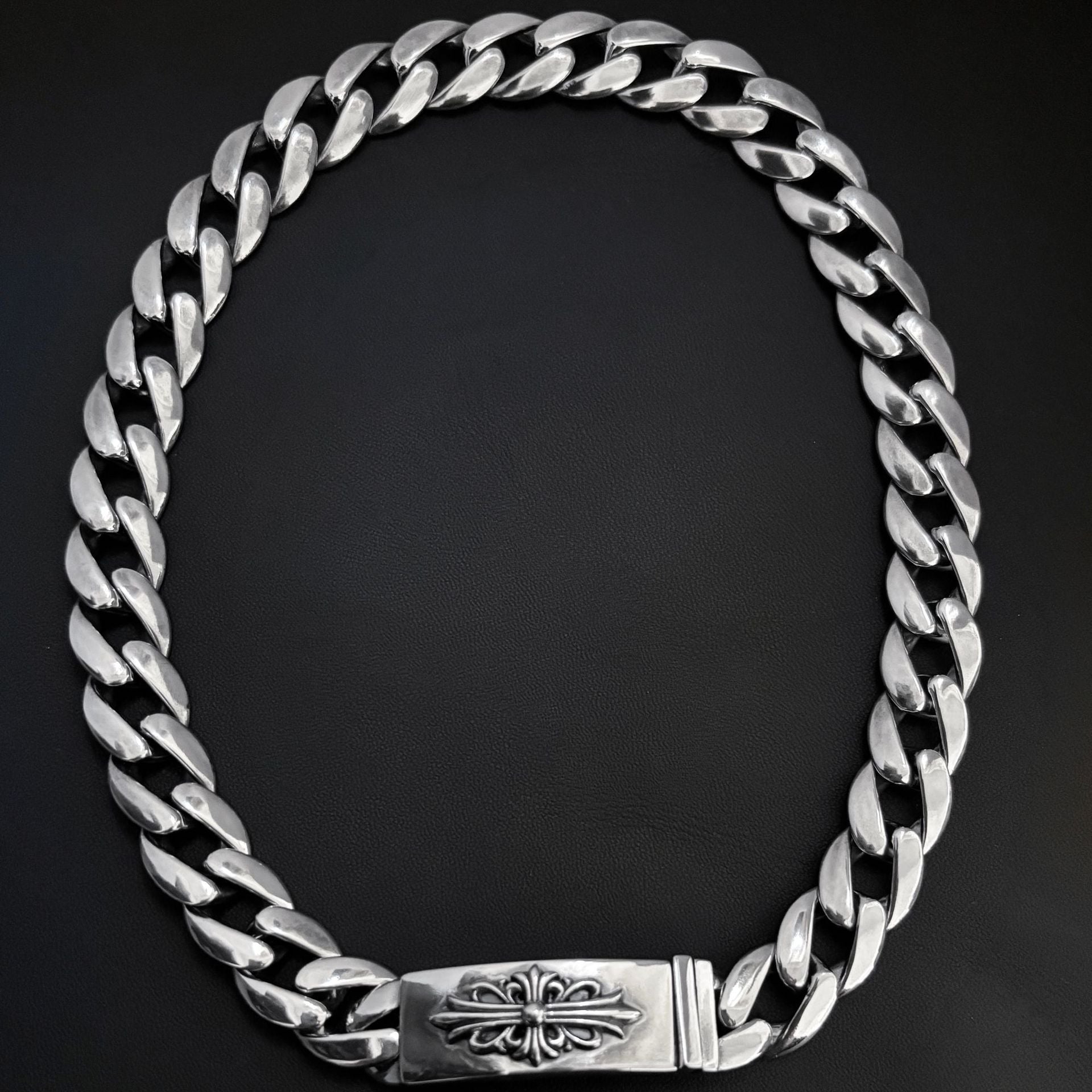 Thick Sword Cross Flower Hip-Hop Necklace