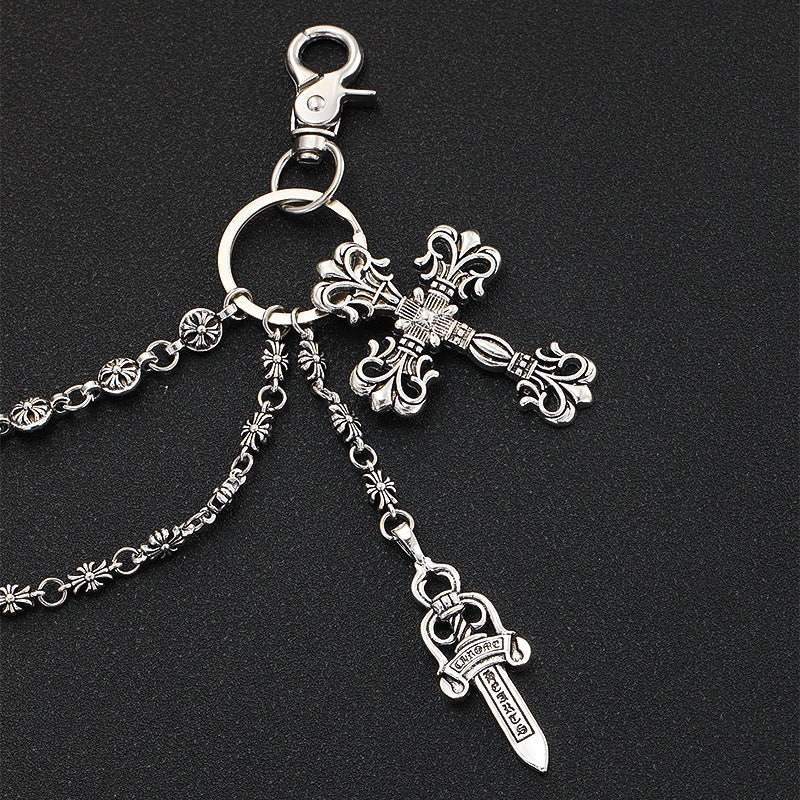 \Double-Layer Cross Retro Trouse Chain