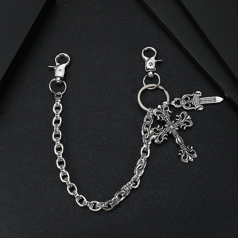 Cross-Connected Big Sword Hip-Hop Trouser Chain