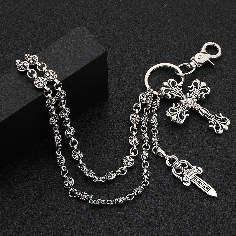 \Double-Layer Cross Retro Trouse Chain