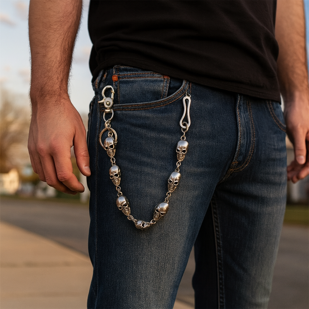 Big Ghost Head Hip-Hop Pants Chain