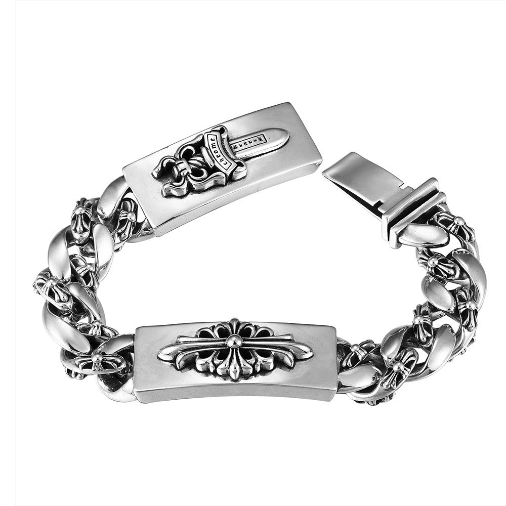Dagger Cross Double Link Bracelet 
